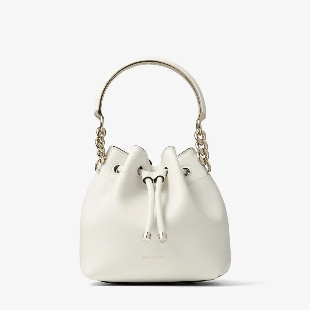 Bon Bon Bucket/S Latte Leather Bucket Bag with Light Gold Hardware