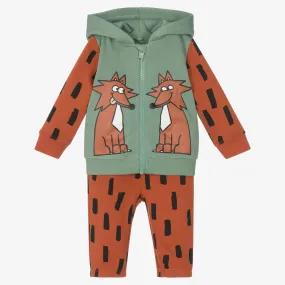 Boys Green & Brown Fox Tracksuit