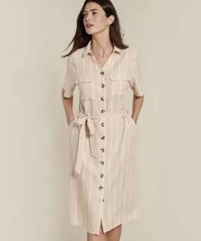 Button-through Linen Rich Dress