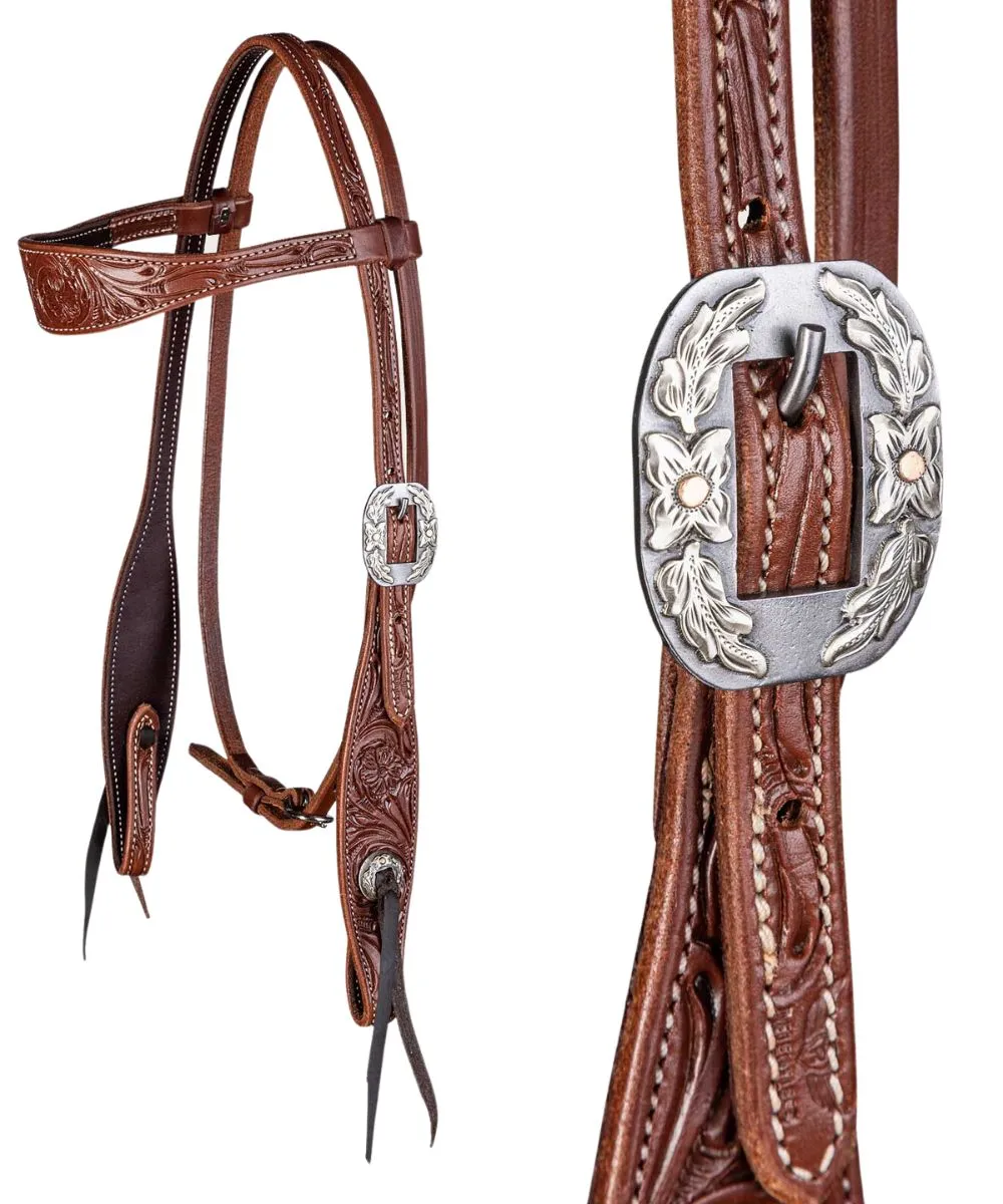 Cactus Saddlery Floral Browband Headstall