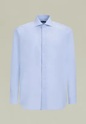 Camicia azzurra effetto filafil rigato slim