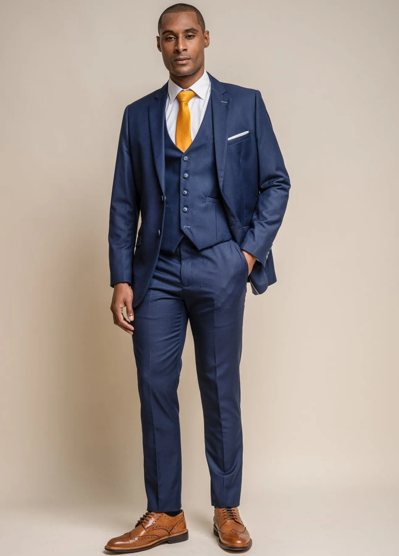 Cavani Jefferson Navy Wedding 3 Piece Slim Fit Suit