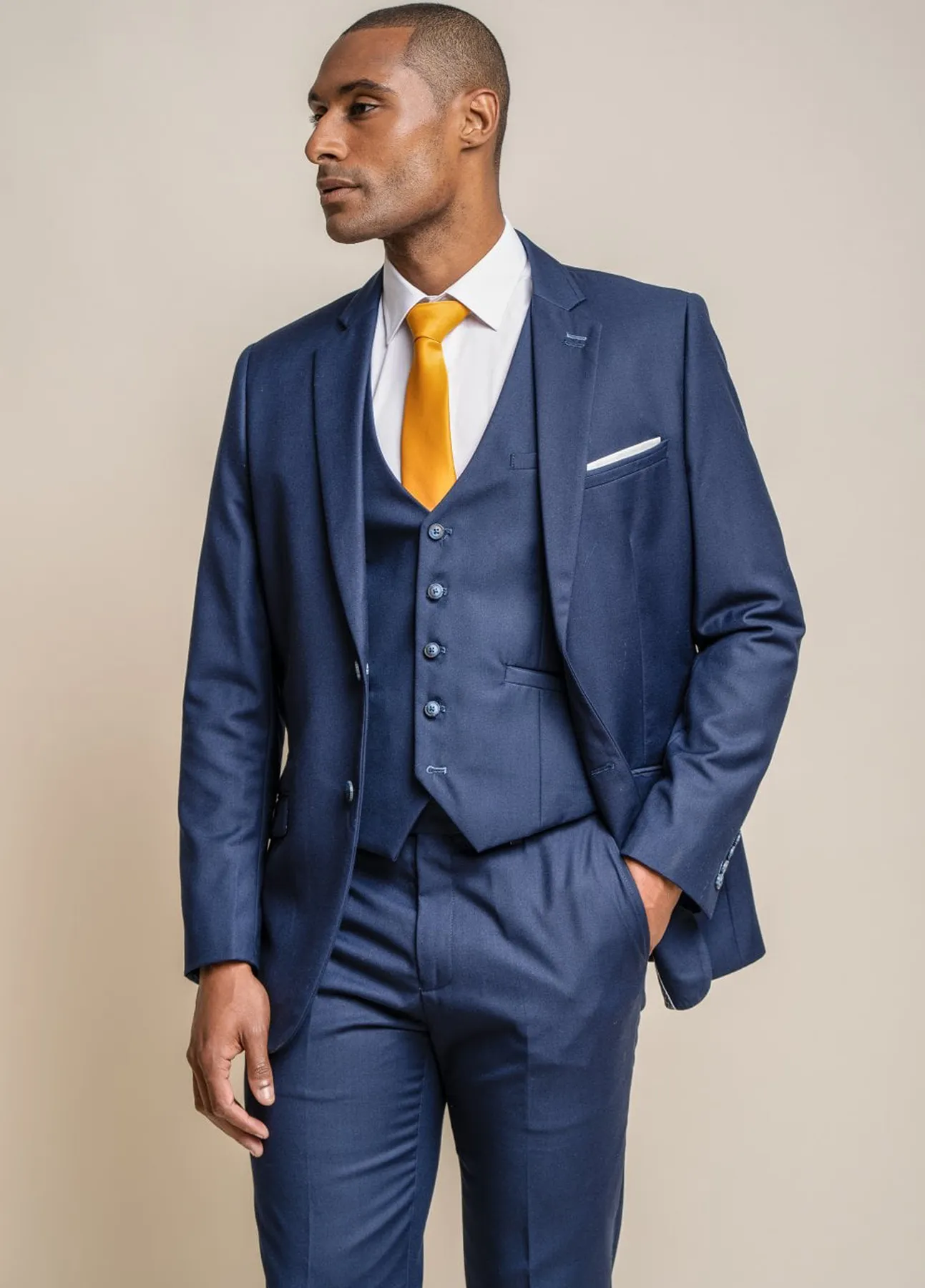 Cavani Jefferson Navy Wedding 3 Piece Slim Fit Suit