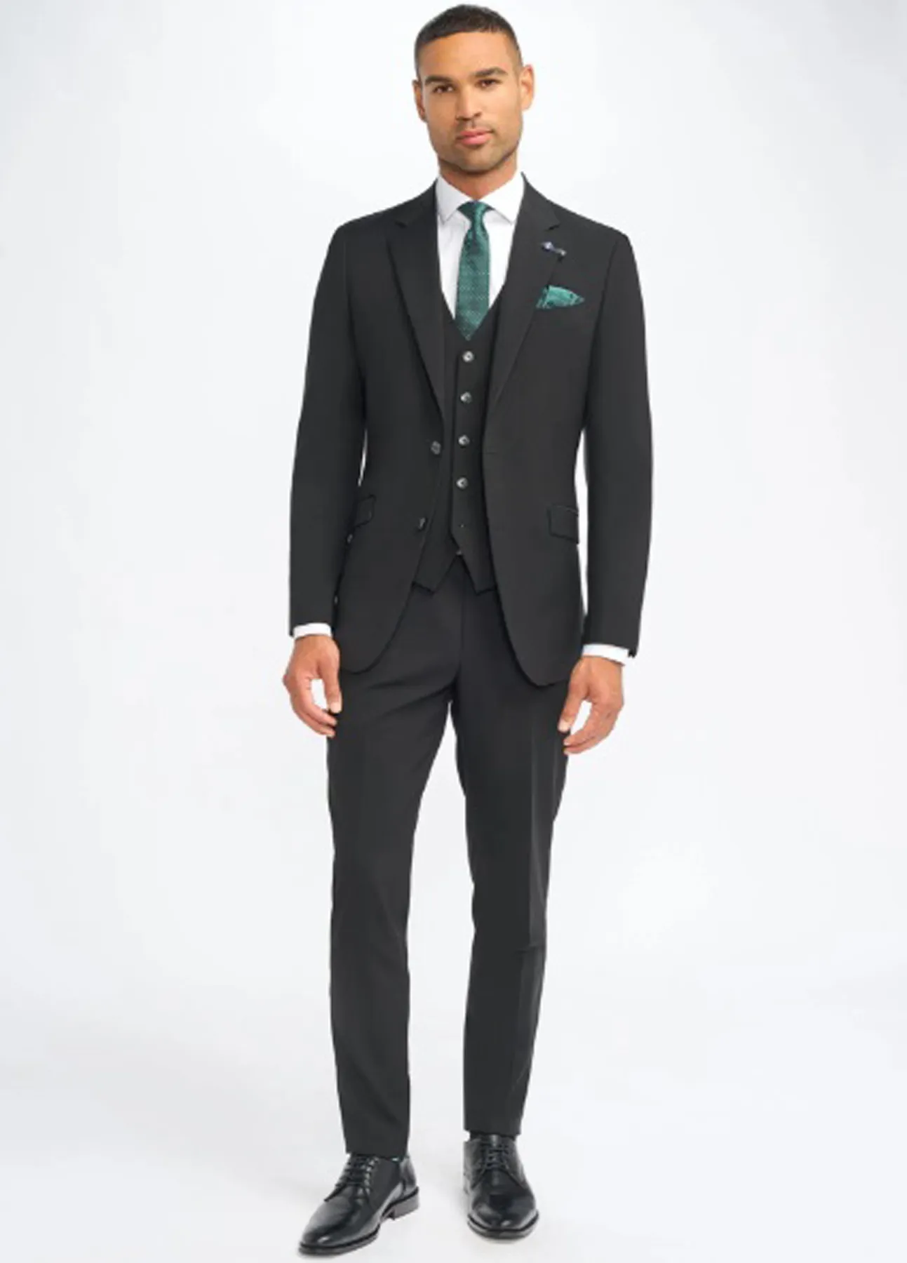 Cavani Malibu Classic Black 3 Piece Slim Fit Suit