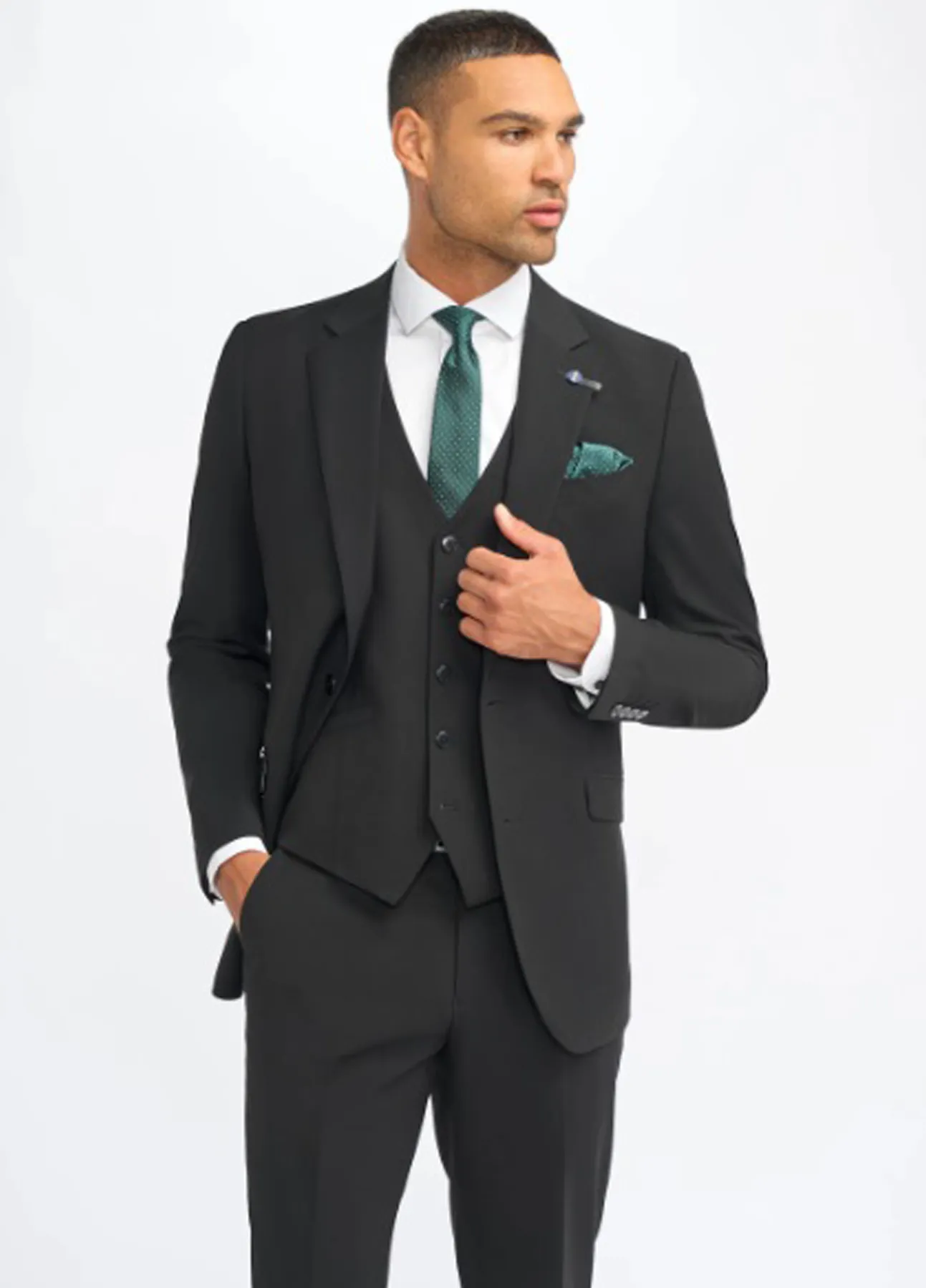 Cavani Malibu Classic Black 3 Piece Slim Fit Suit