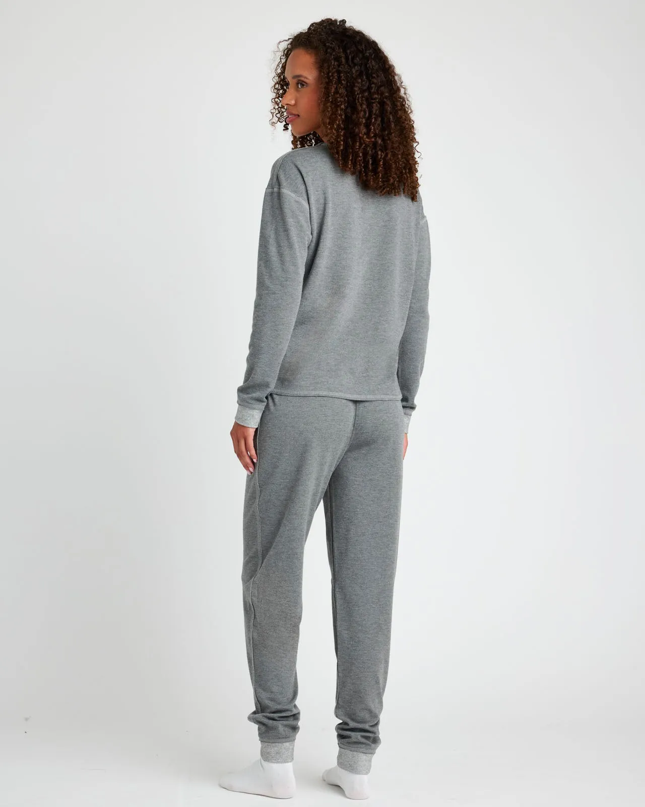 Charcoal Heather Long Sleeve Pullover & Jogger PJ Set