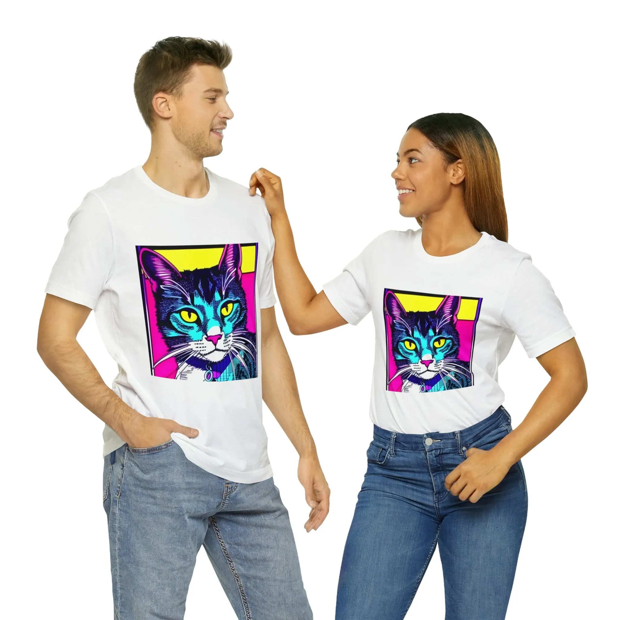 Colorful Graphic Cat T-Shirt