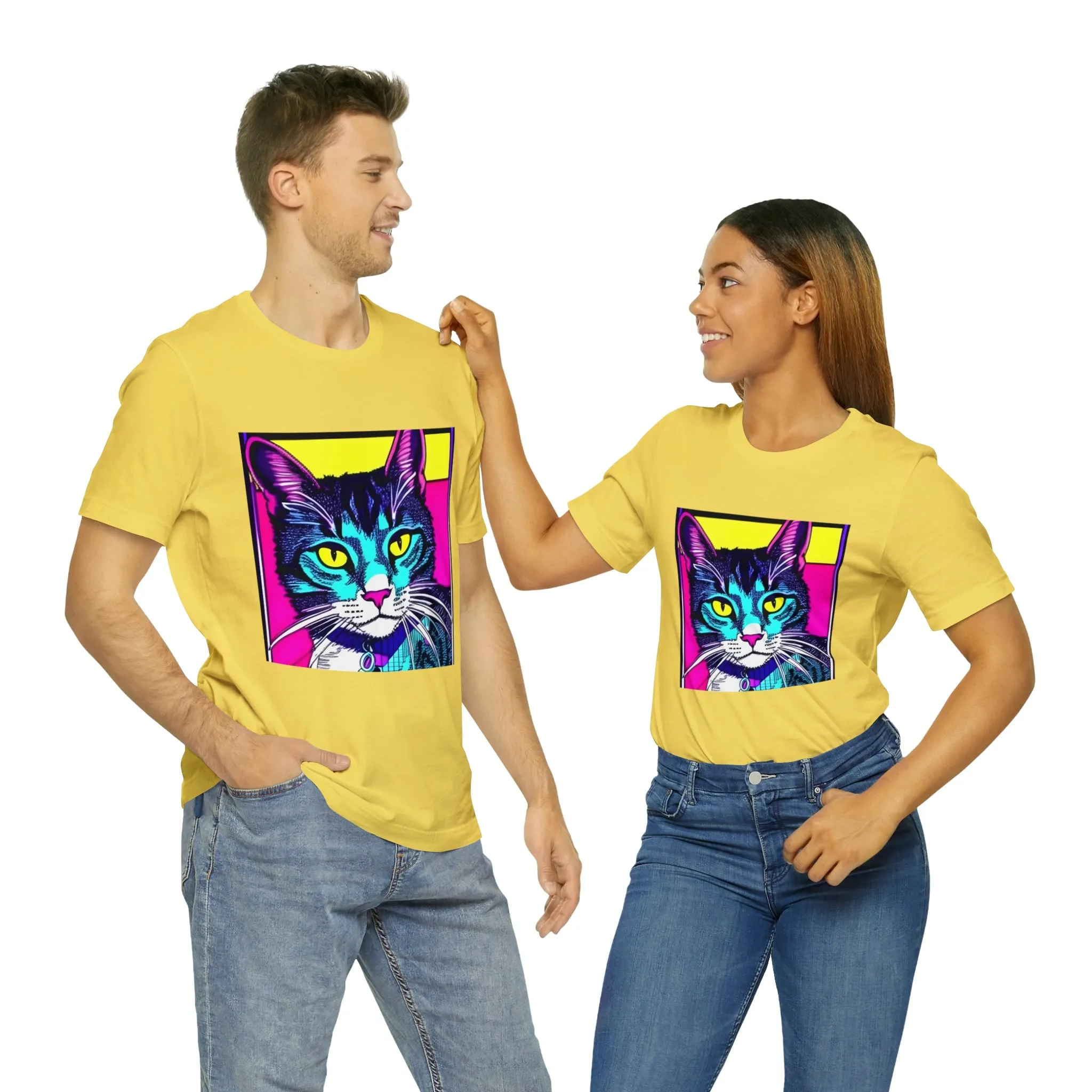 Colorful Graphic Cat T-Shirt