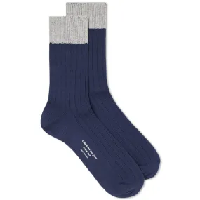 Comme des Garcons Homme Plus Multi Rib SockNavy & Light Grey