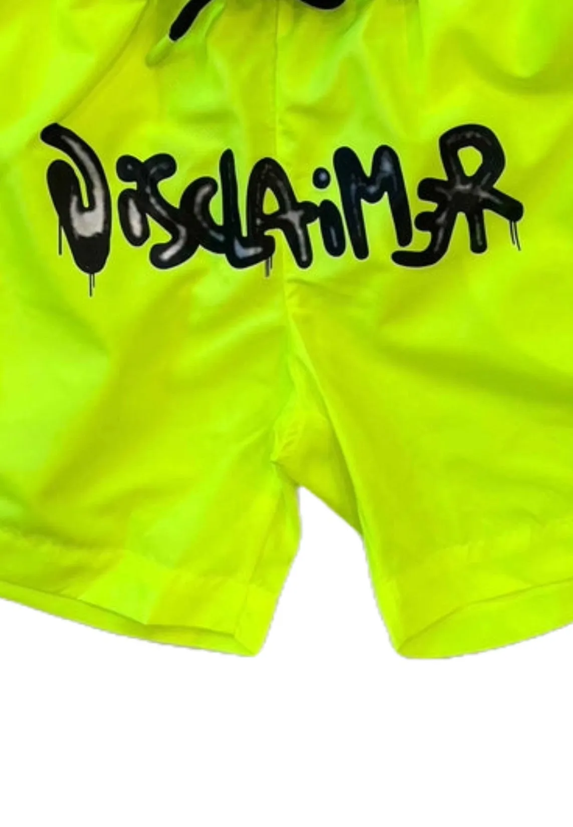 Costume boxer DISCLAIMER medio stampa logo giallo fluo