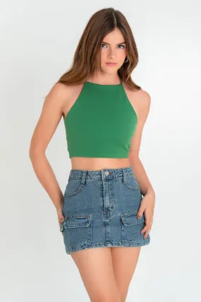 Crop top de tirantes cruzados escote espalda