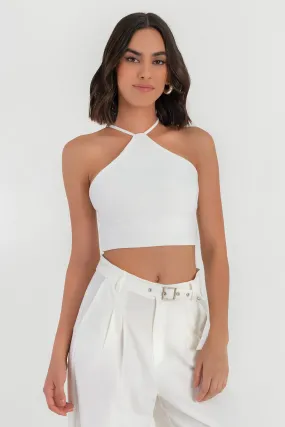 Crop top halter con tirantes