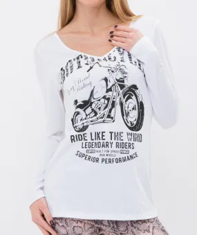 Cross String Top w Motorcycle