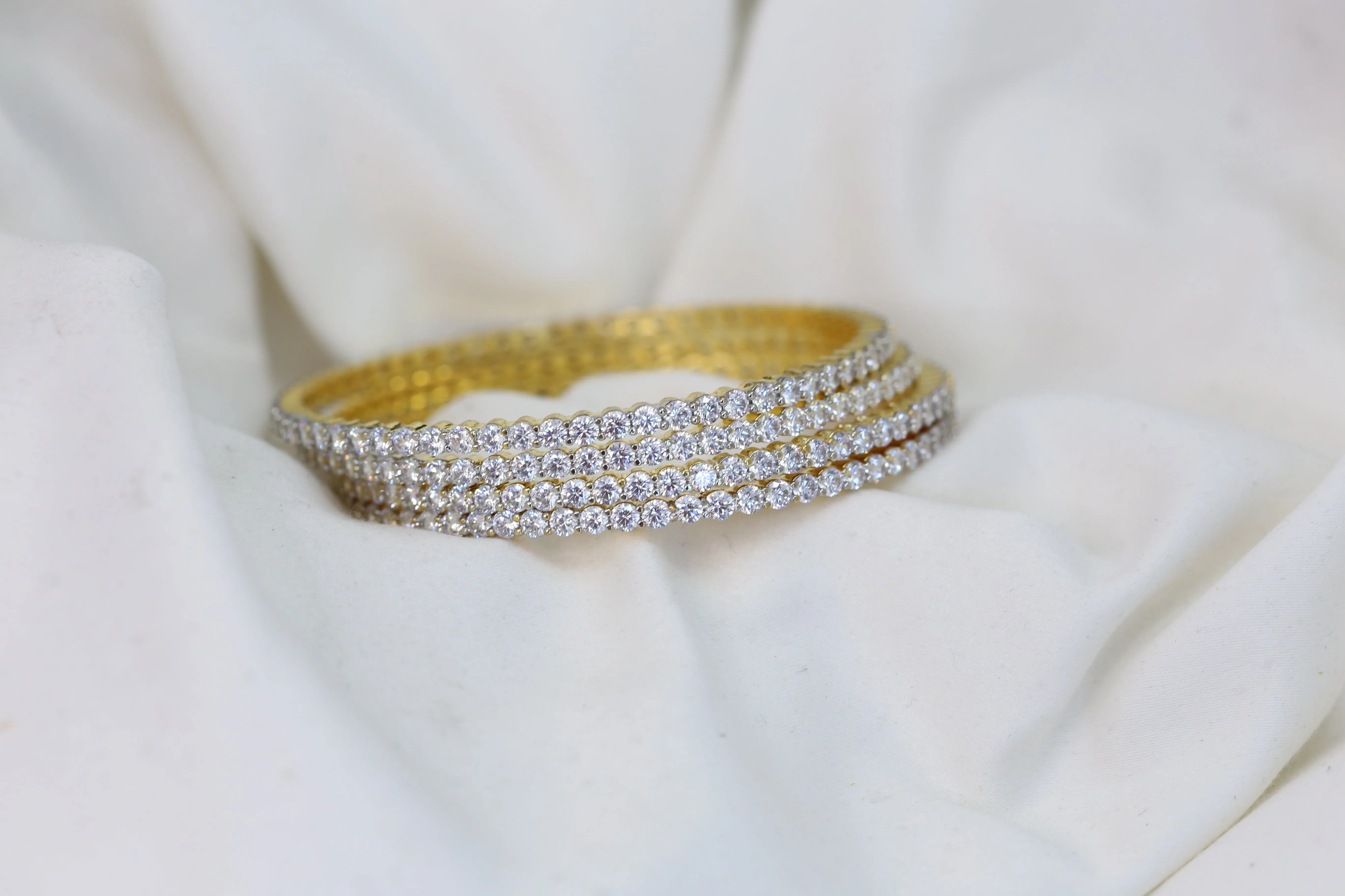 Cubic Zircon Bangle Set ( set of 4)