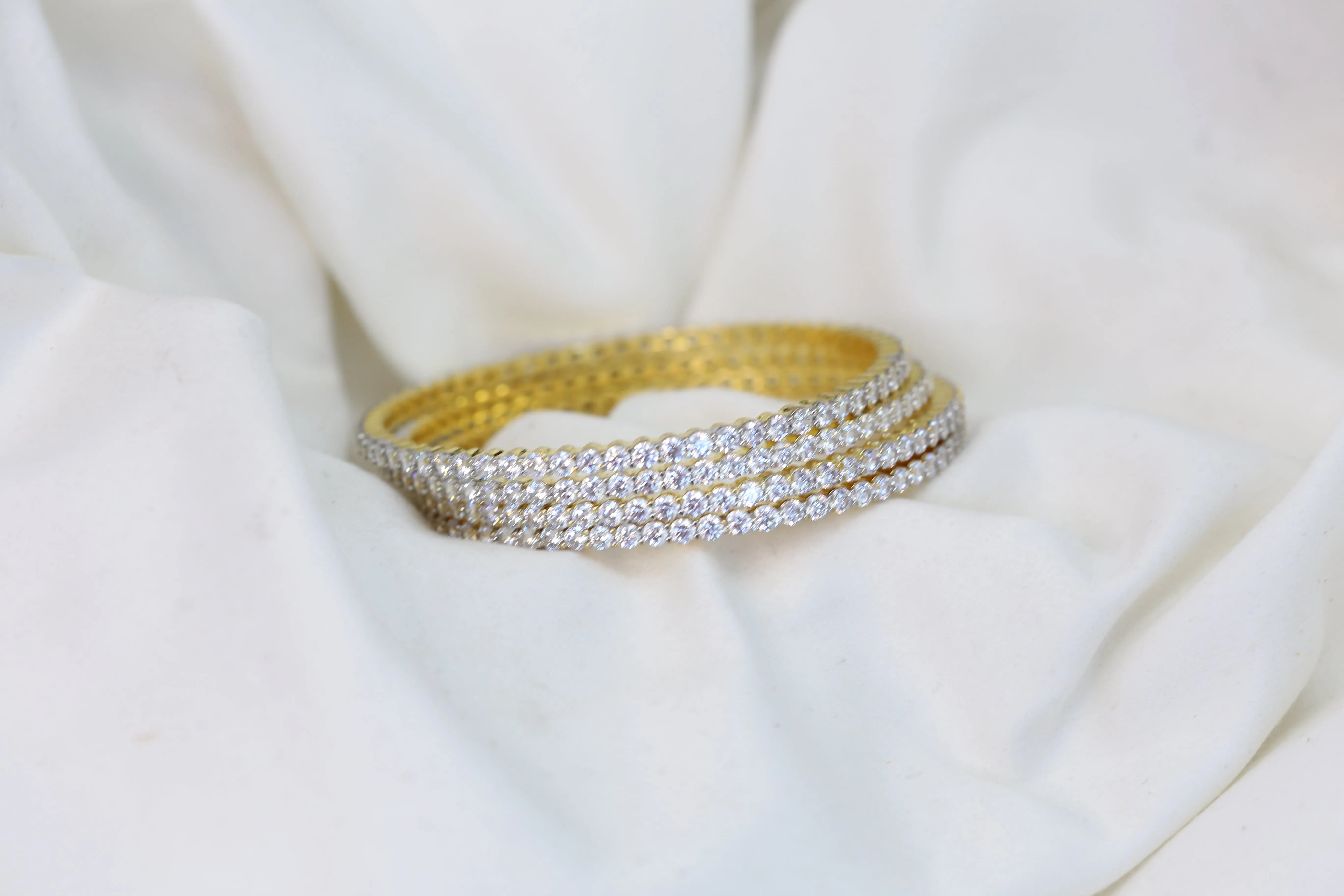 Cubic Zircon Bangle Set ( set of 4)