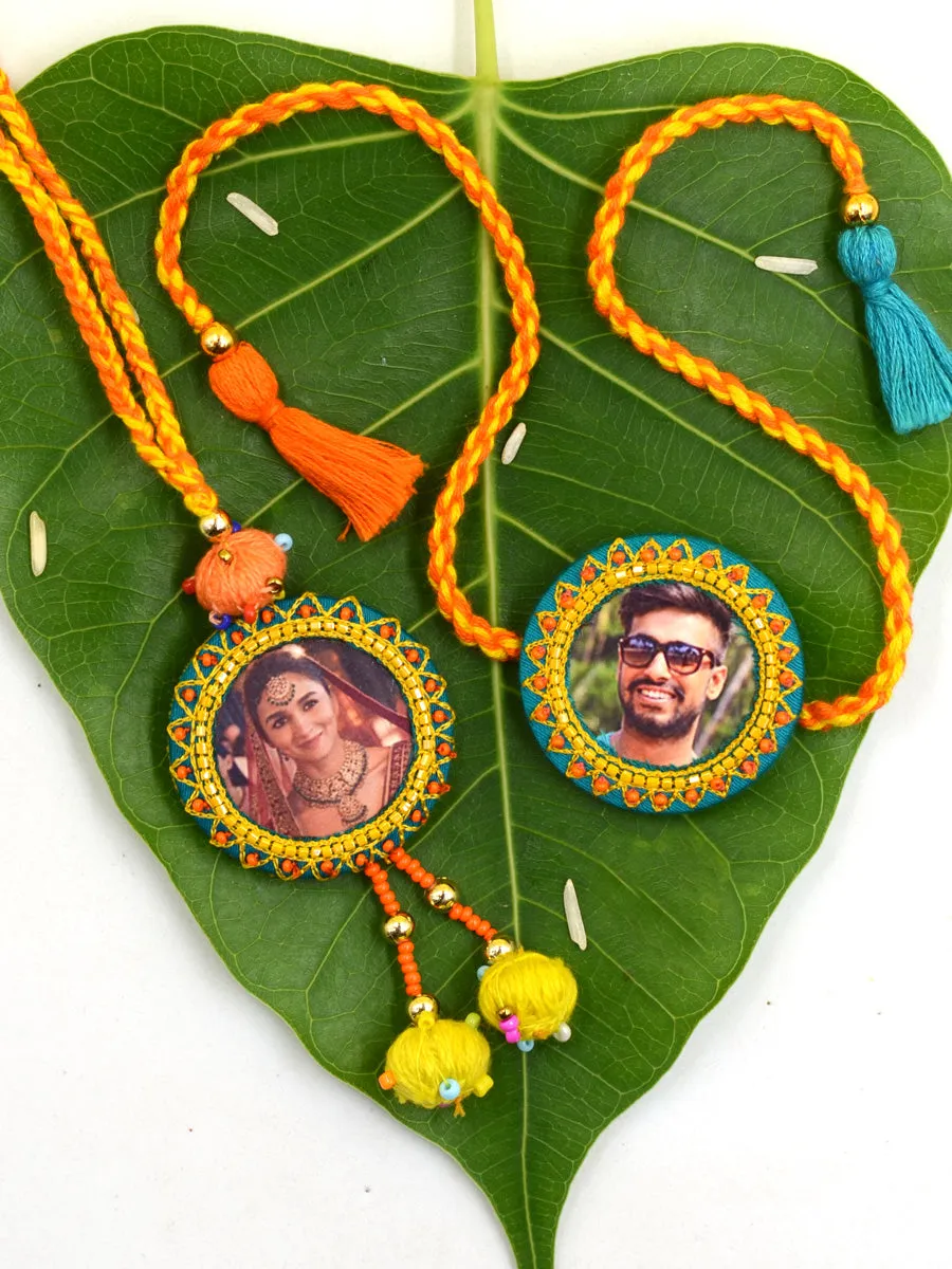 Customised Photo Rakhi + Lumba Set (Round)