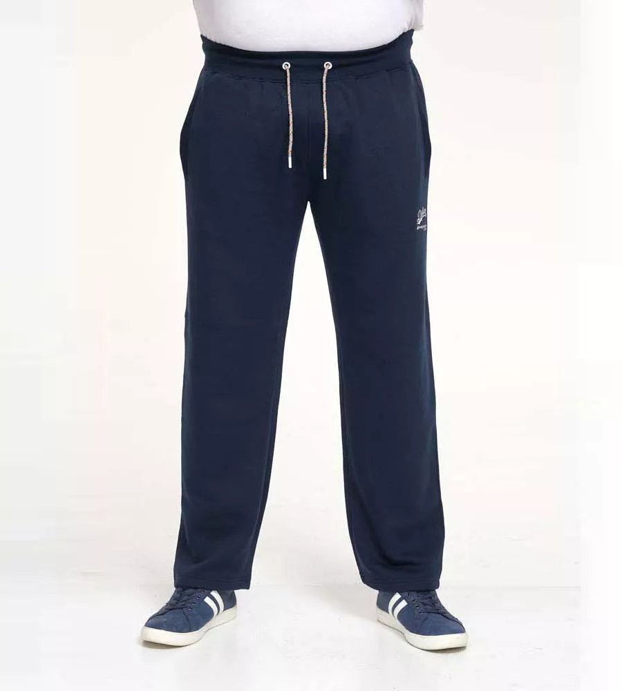 D555 Big Mens Navy Open Hem Jogger With Embroidery (GLOUCESTER 2)