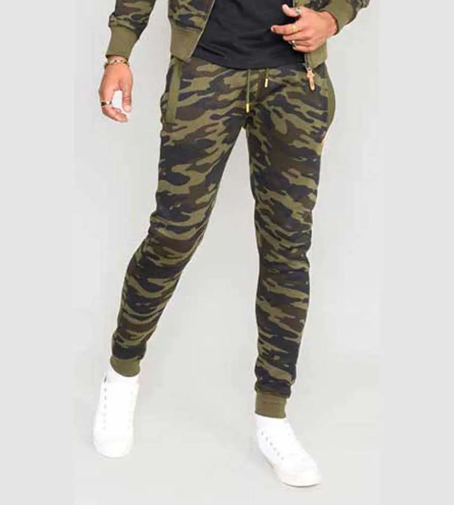 D555 Mens Camouflage Cuffed Jogger With Side Pockets and Embroidery (LAMBETH)