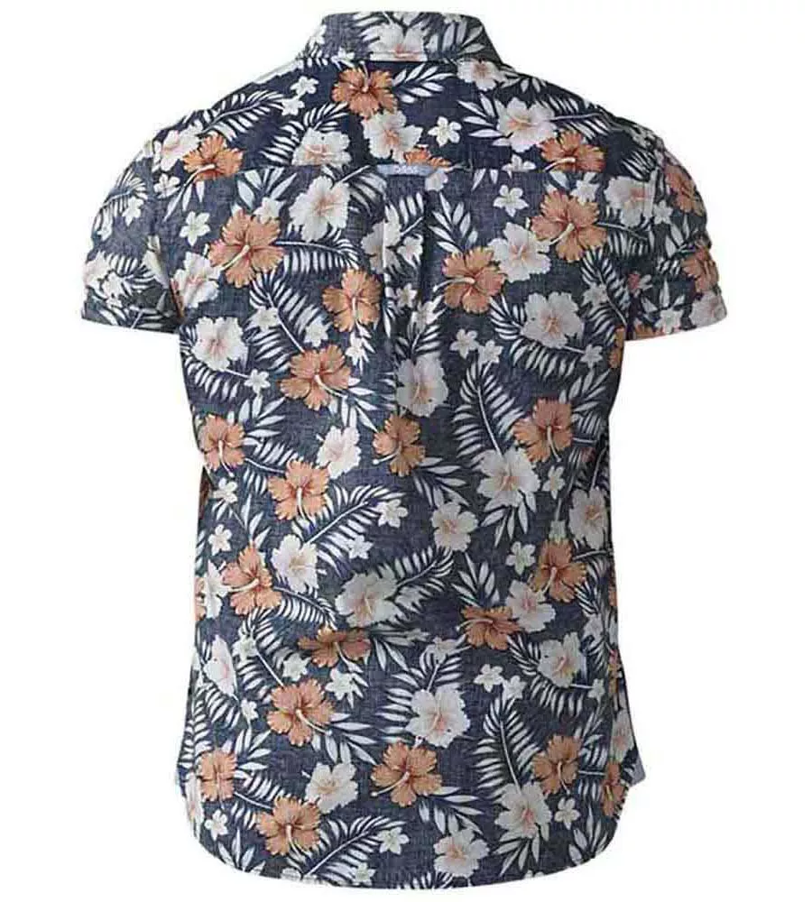 D555 Tall Mens Short Sleeve Hawaiian Print Shirt (HUXLEY)