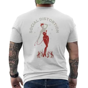 Devil Pinup Social Devil Costume Silhouette-Halloween Men's T-shirt Back Print