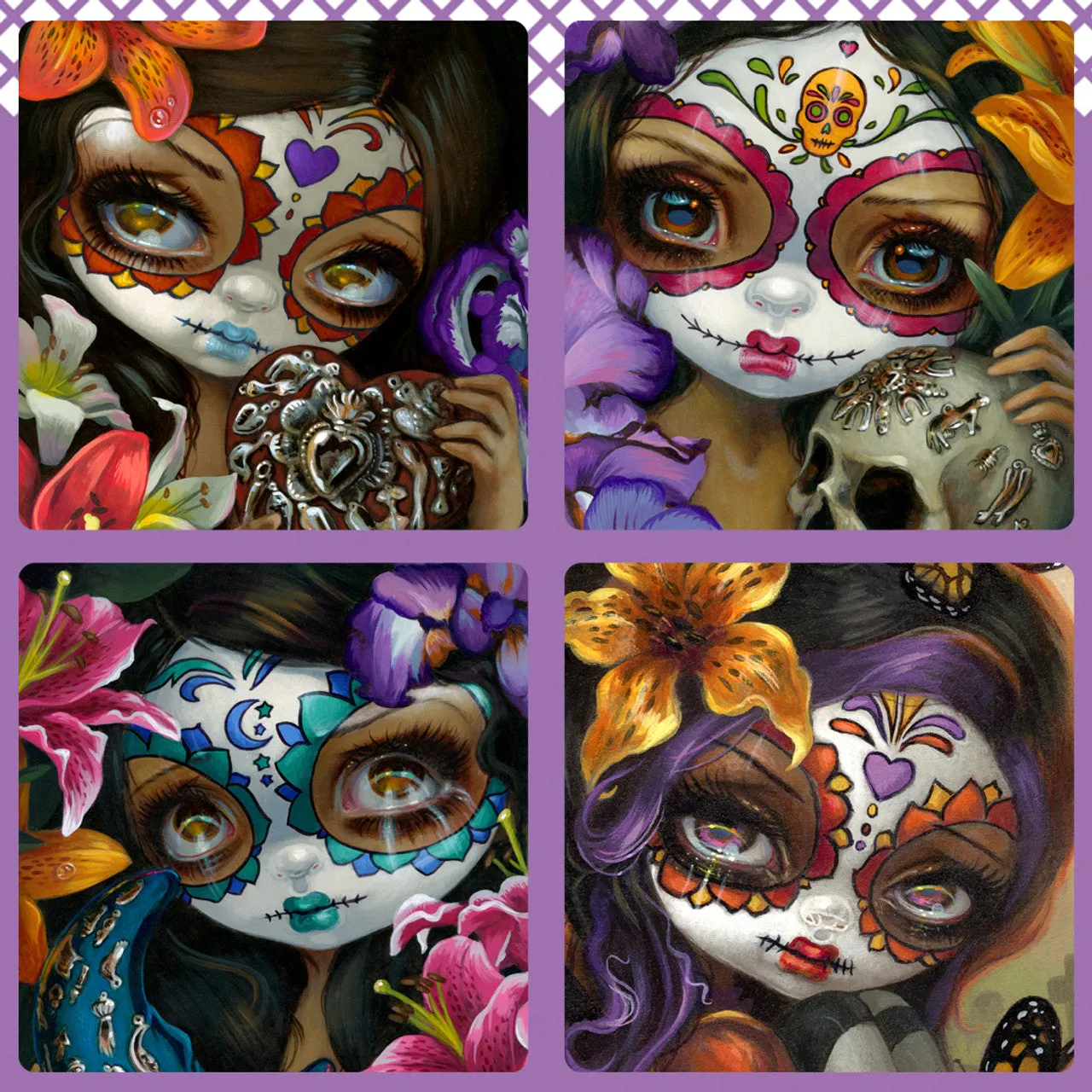 Dia de los Muertos Coaster Set by Jasmine Becket-Griffith