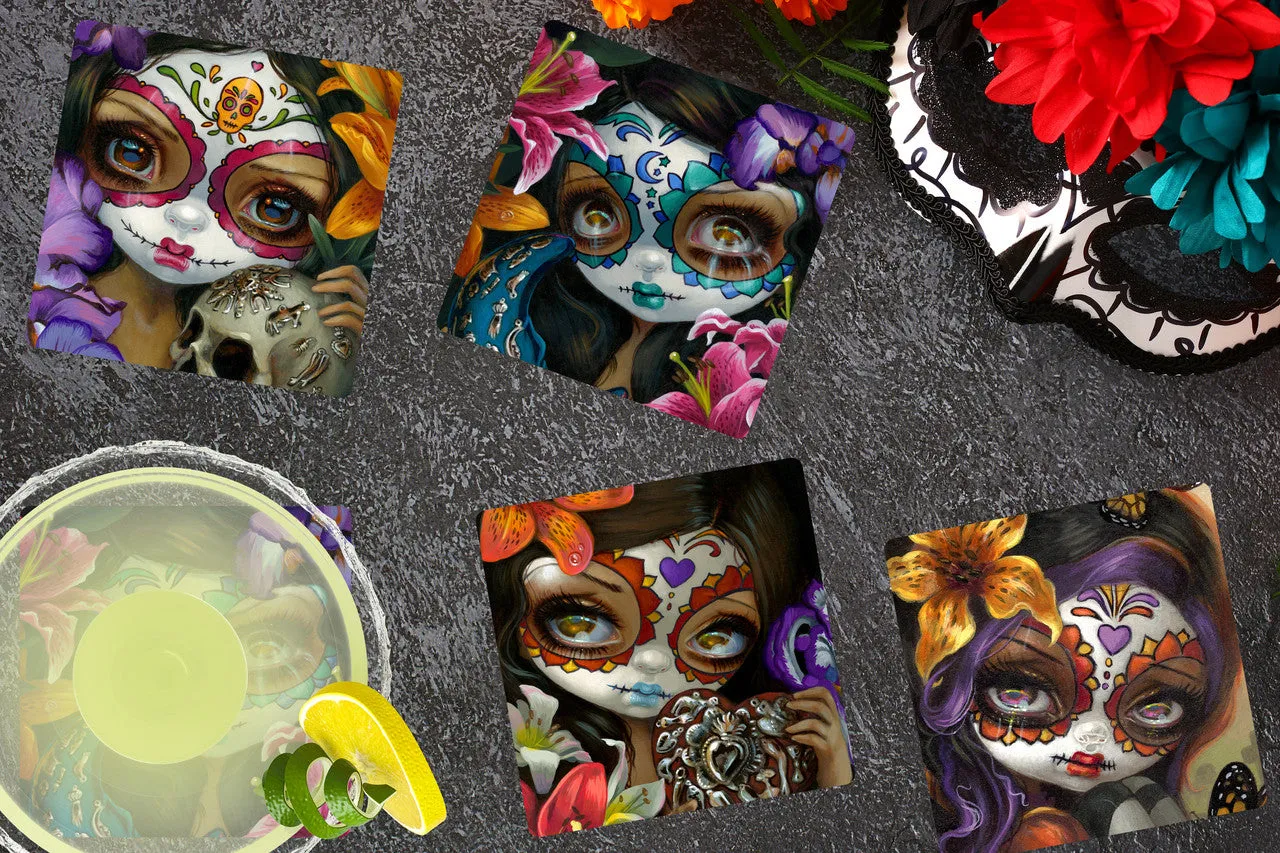 Dia de los Muertos Coaster Set by Jasmine Becket-Griffith