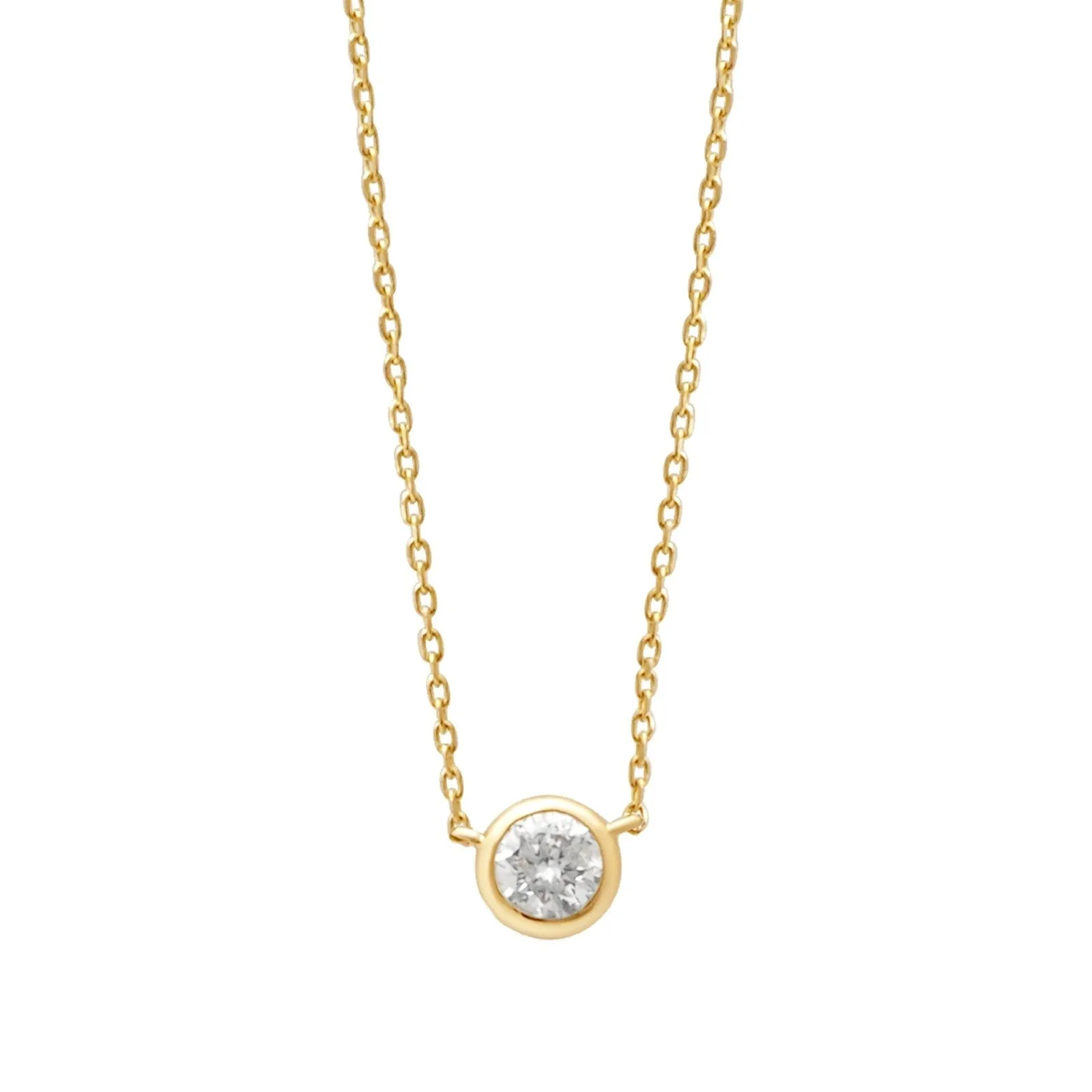 Diamond Station Necklace Bezel Set in 14k Gold