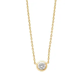 Diamond Station Necklace Bezel Set in 14k Gold