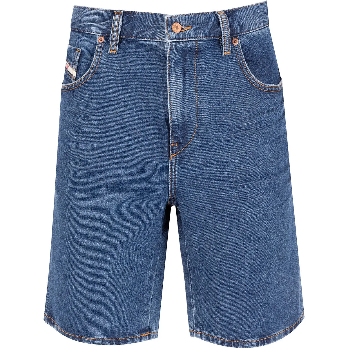 Diesel Logo-Patch Knee-Length Denim Shorts