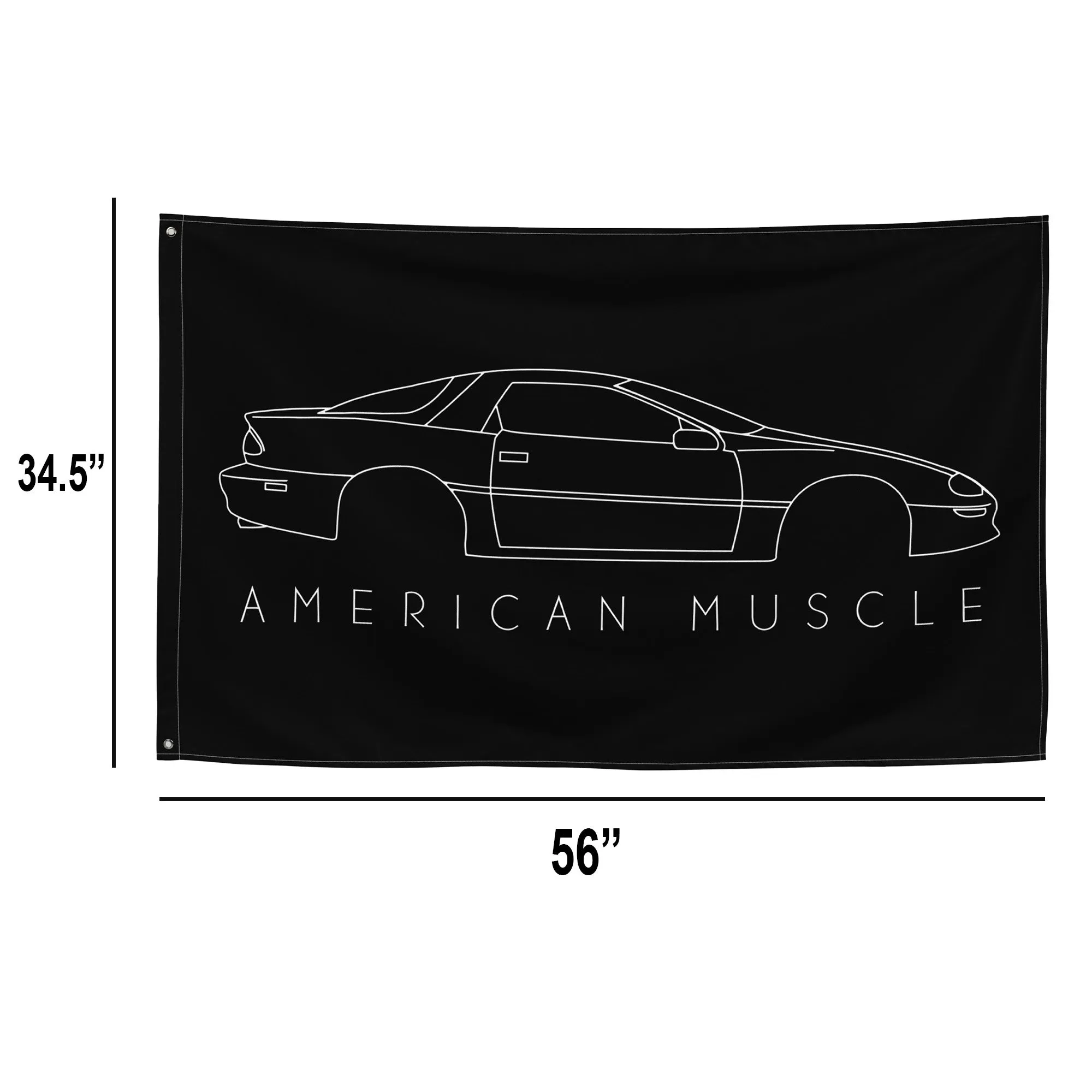 Early 4th Gen Camaro Line Art Flag , Garage Decor, Man Cave Art