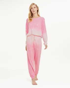 Elora Long Sleeve Jogger Set in Pink Heartmelt