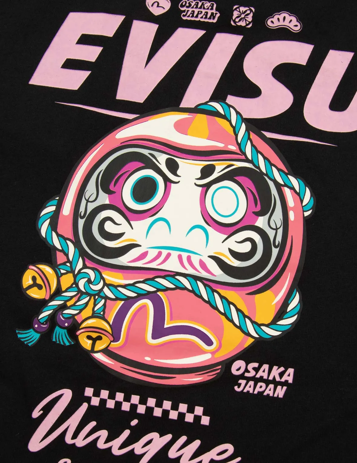 Faux Two-Piece Daruma and Logo Print Regular Fit T-shirt