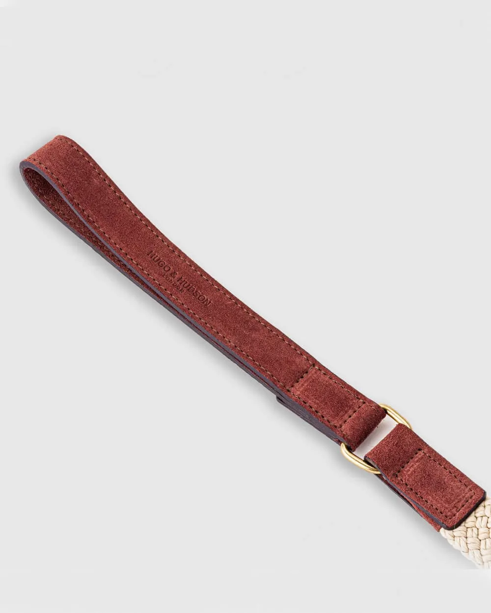 Flat Rope and Leather Dog Lead - Brown