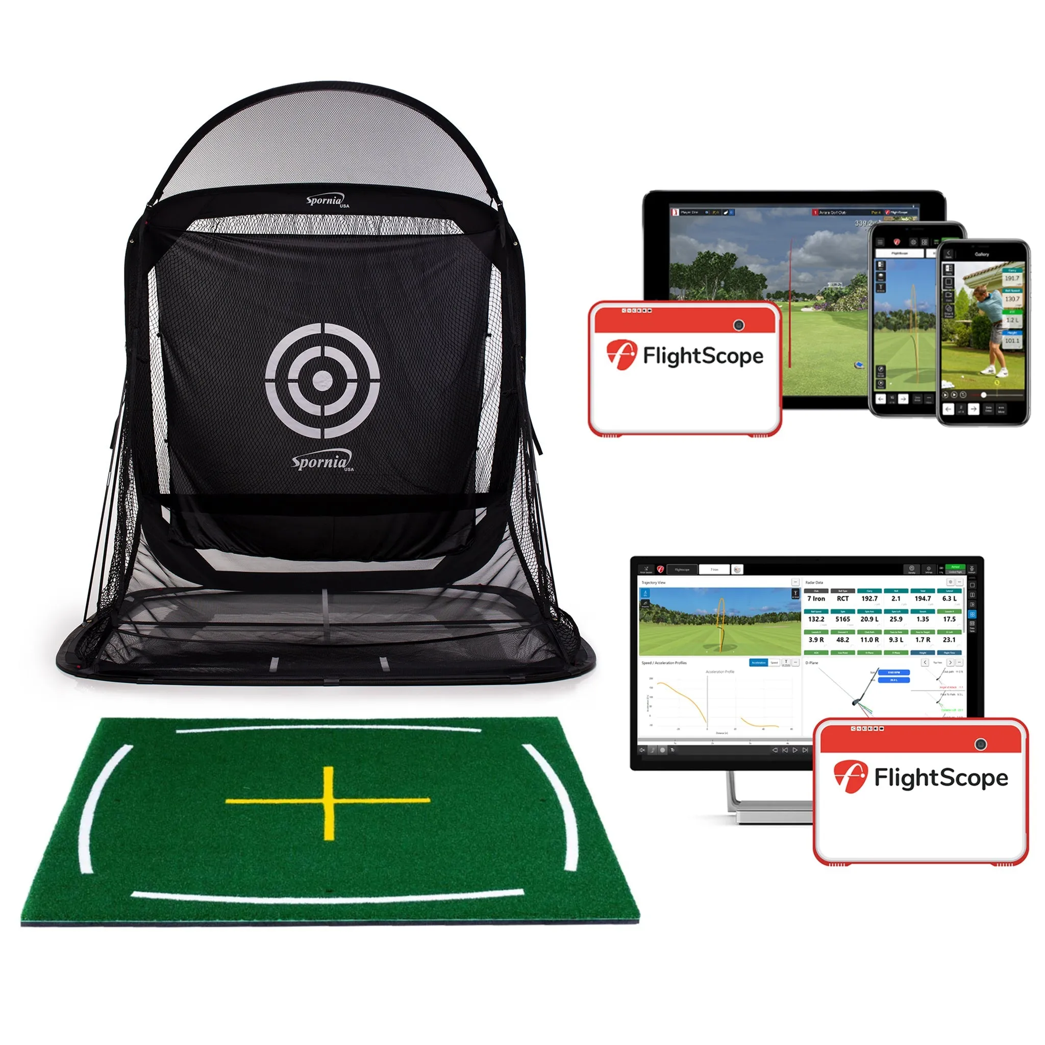 Flightscope Mevo+ Plus Golf Net Bundle