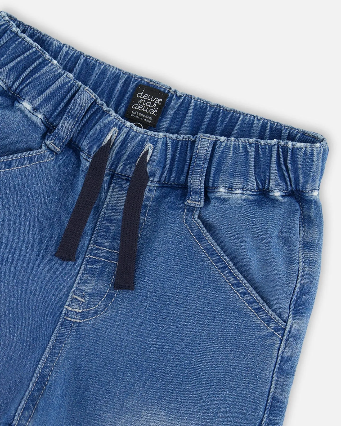 French Terry Jogger Pants Light Blue Denim