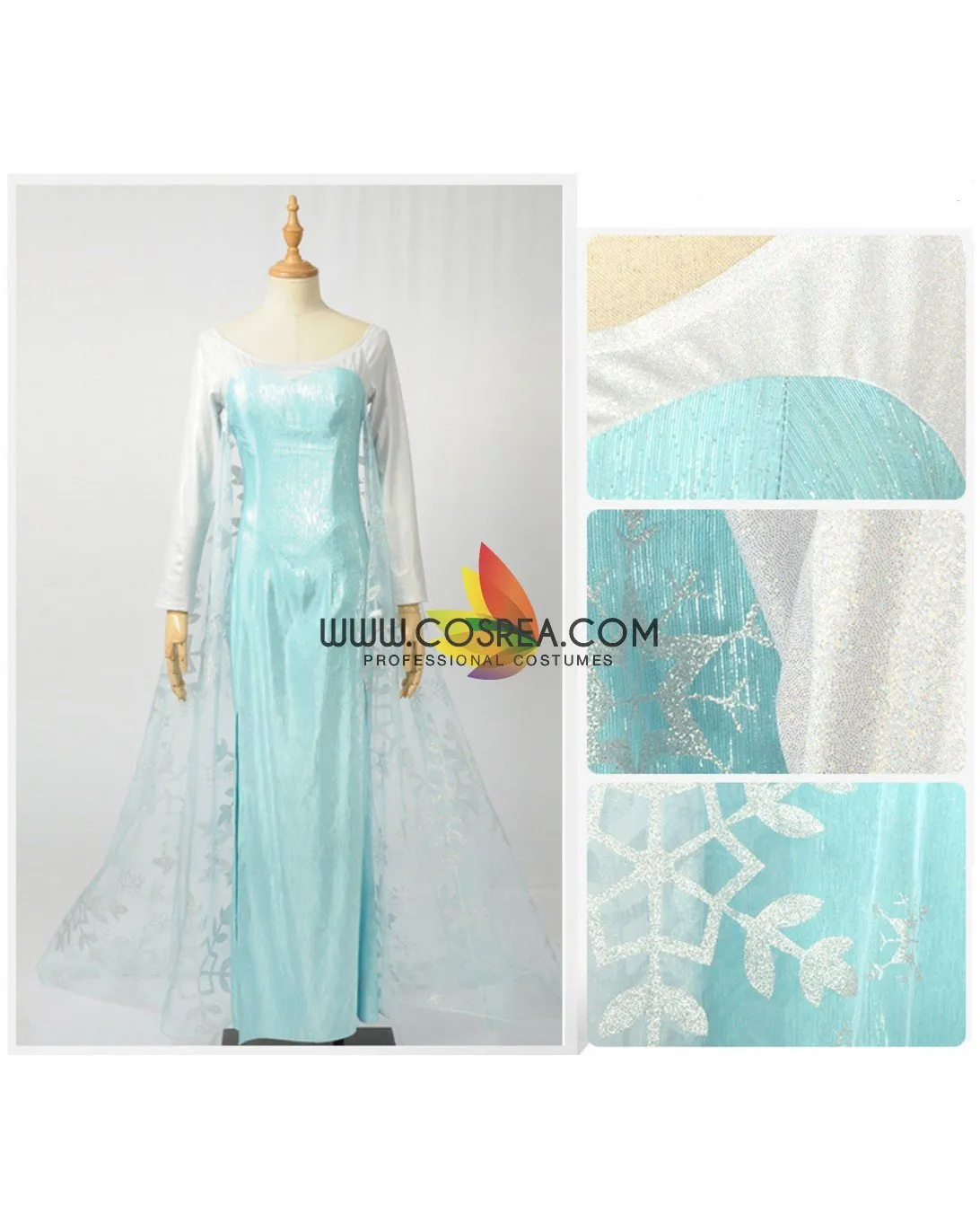 Frozen Elsa Light Cyan Cosplay Costume