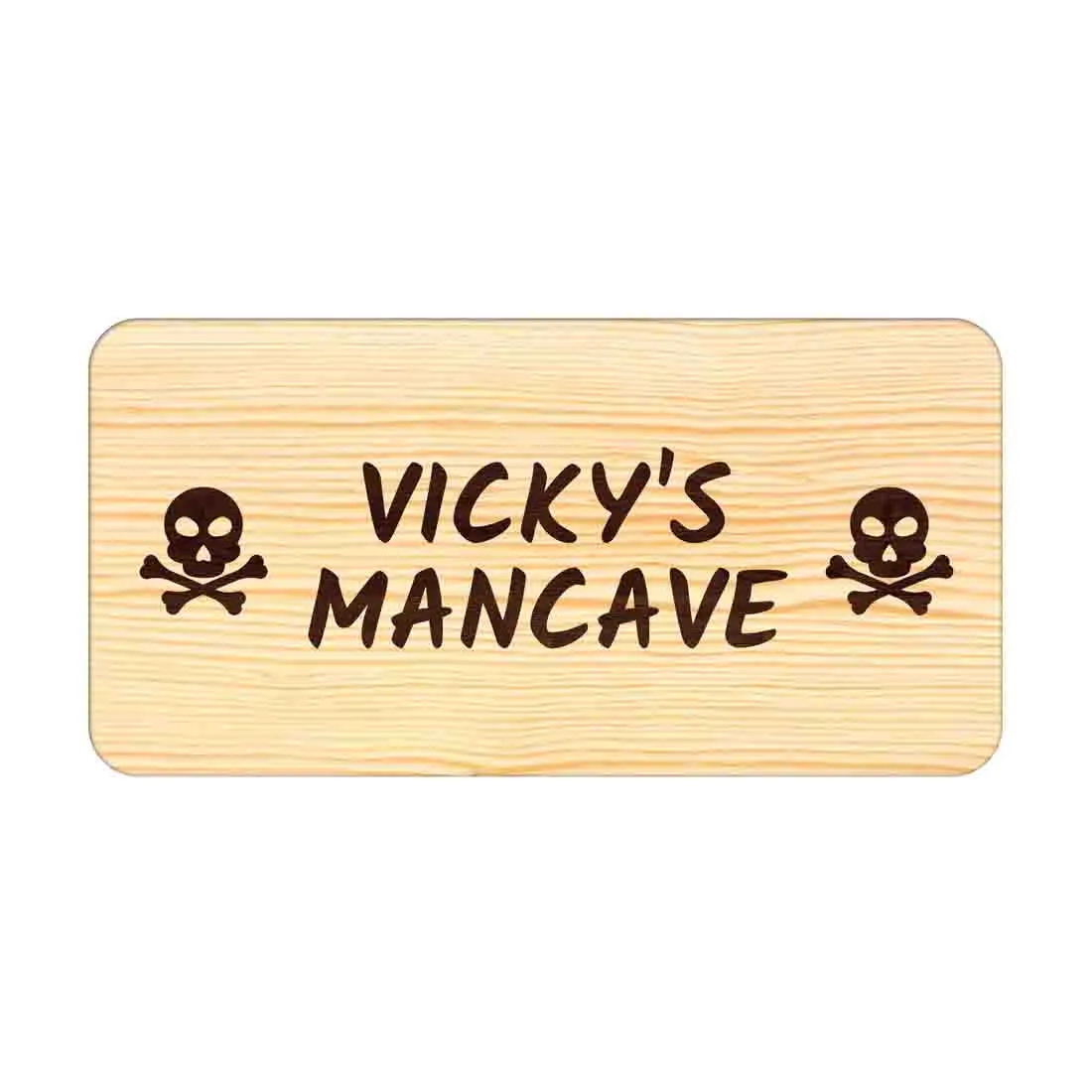 Funny Door Signs for Home Personalized Wooden Nameplate - Man Cave