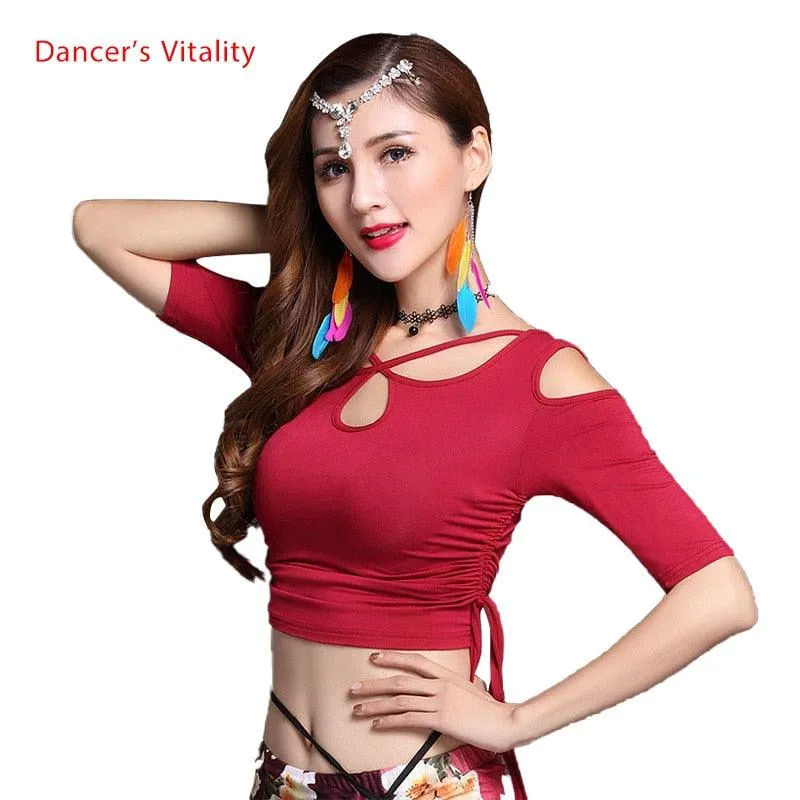 Get Ready to Dance with Our Mesh Belly Dance Tops Shirt Costume for Women