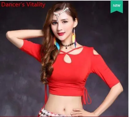 Get Ready to Dance with Our Mesh Belly Dance Tops Shirt Costume for Women