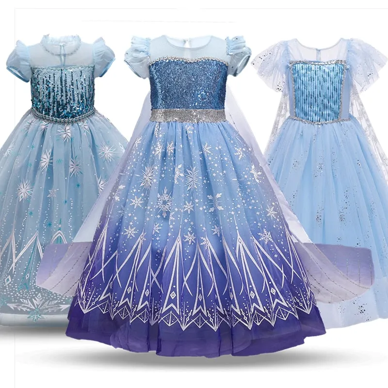 Girls Kids Halloween Cosplay Dresses Snow Queen Fancy Princess Costume 4 5 6 7 8 9 10 Year Children Carnival Party Dress Up