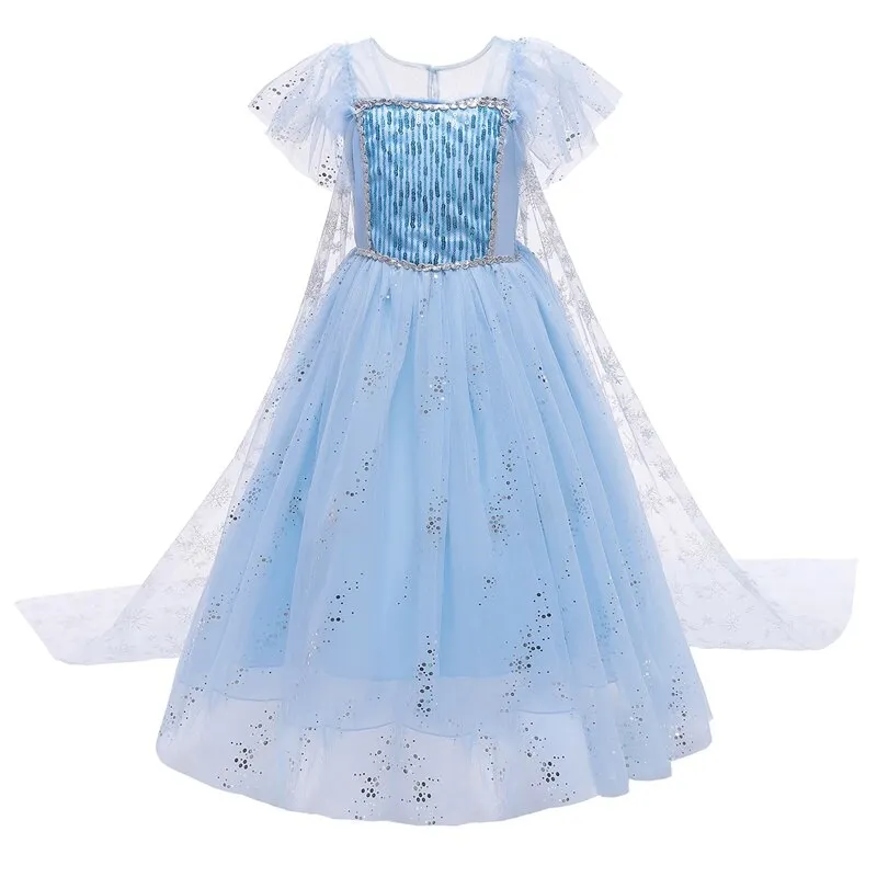 Girls Kids Halloween Cosplay Dresses Snow Queen Fancy Princess Costume 4 5 6 7 8 9 10 Year Children Carnival Party Dress Up