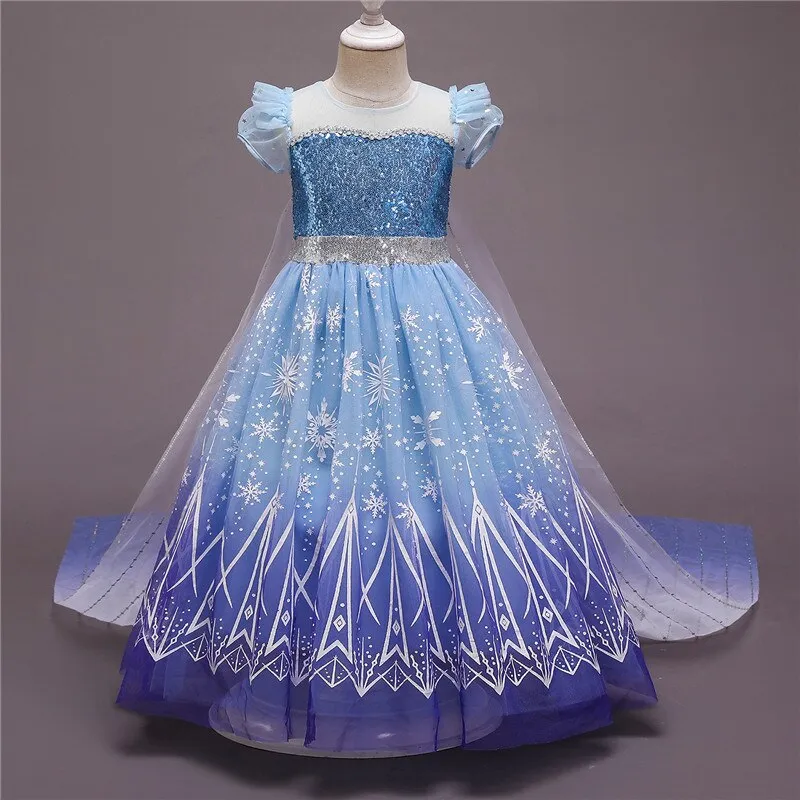 Girls Kids Halloween Cosplay Dresses Snow Queen Fancy Princess Costume 4 5 6 7 8 9 10 Year Children Carnival Party Dress Up