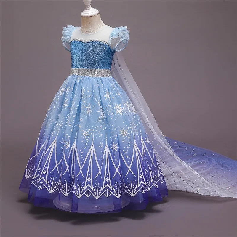 Girls Kids Halloween Cosplay Dresses Snow Queen Fancy Princess Costume 4 5 6 7 8 9 10 Year Children Carnival Party Dress Up