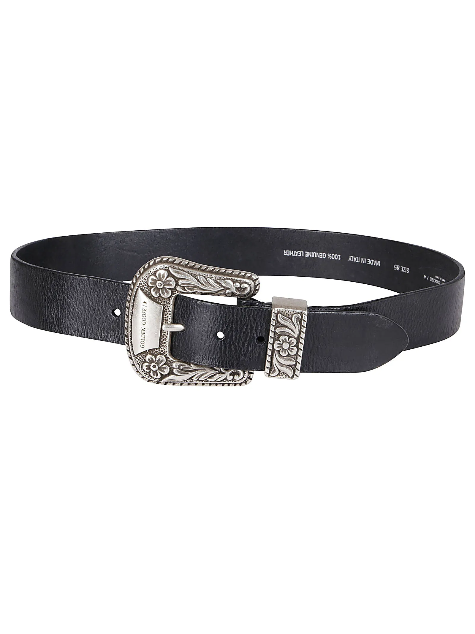 Golden Goose Deluxe Brand Logo Plaque Buckle Belt