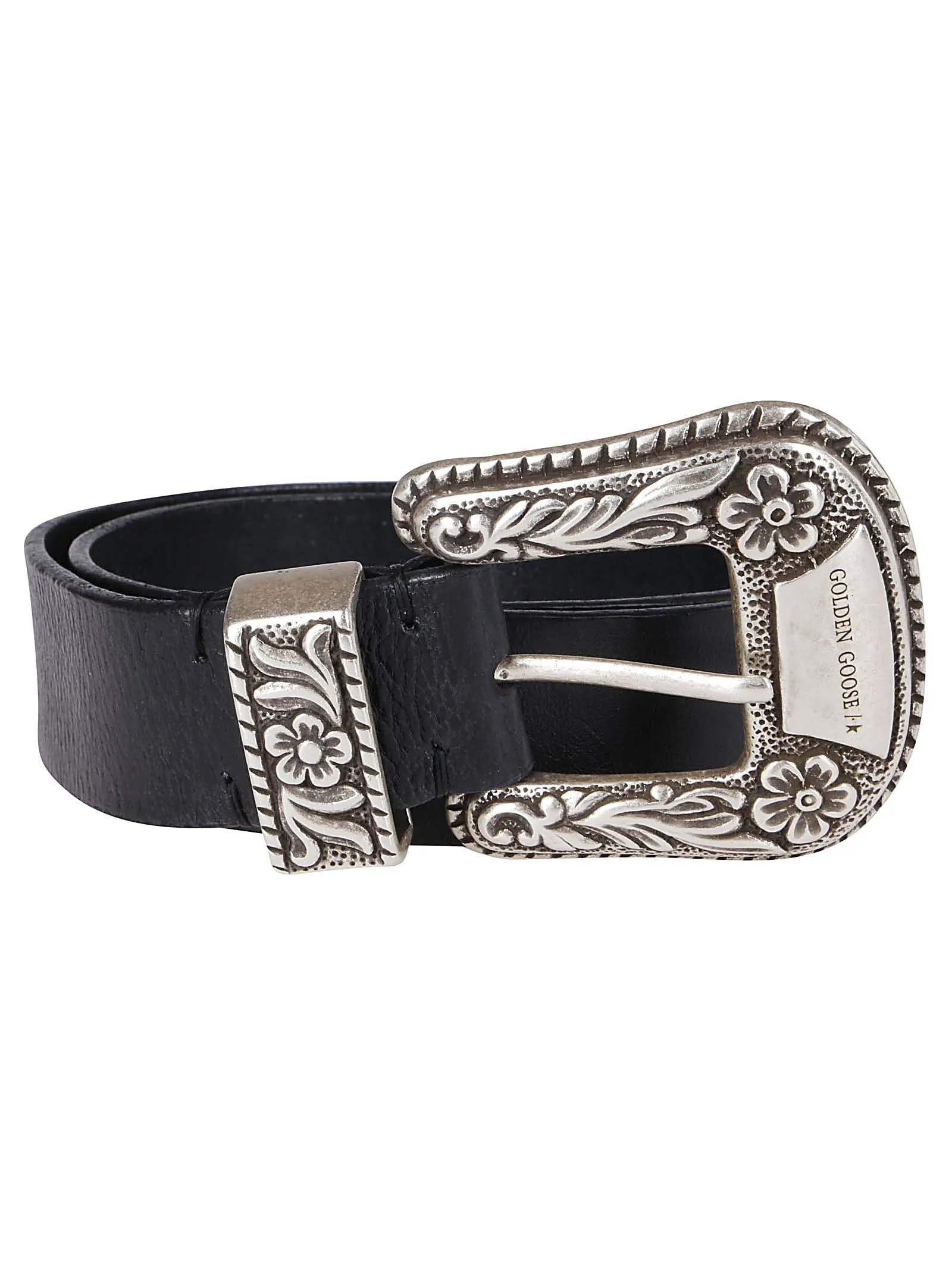 Golden Goose Deluxe Brand Logo Plaque Buckle Belt