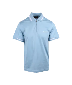 Graph Zip Polo Shirt - Blue