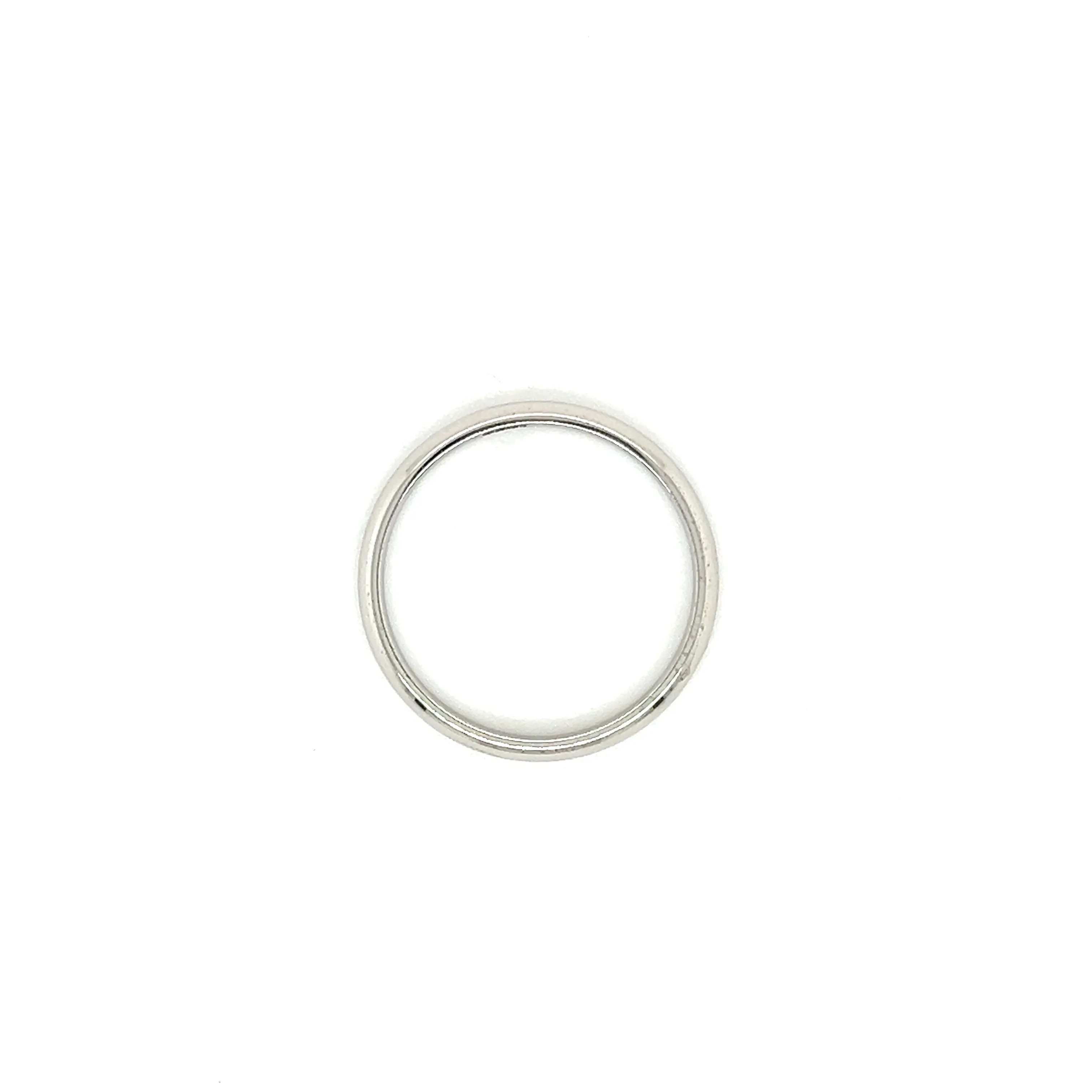 Half Round 3mm Ring with Standart Fit in 14K White Gold