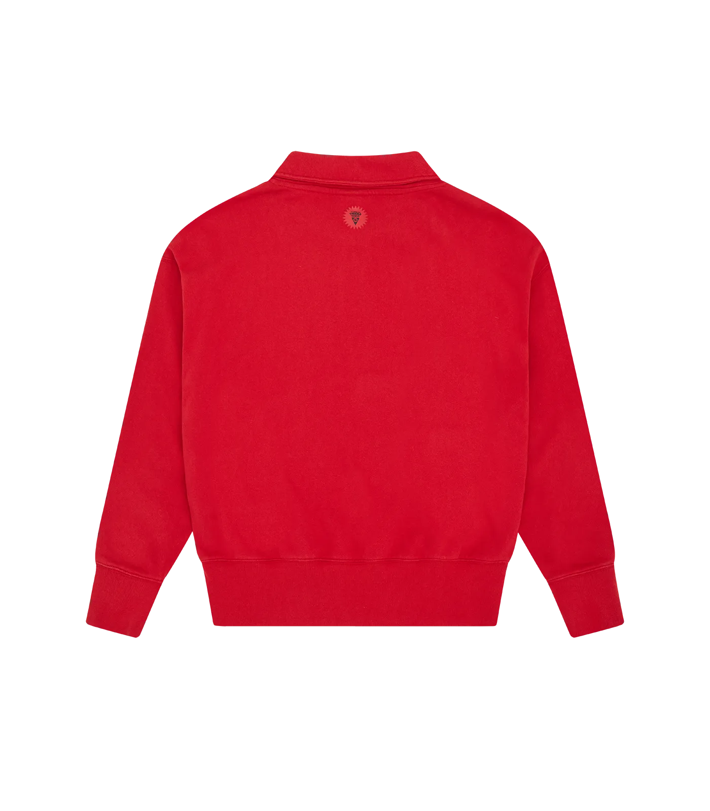 HALF ZIP COLLARED SWEATSHIRT - RED