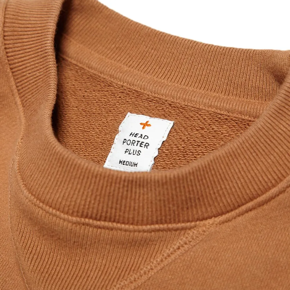 Head Porter Plus Overdyed Sweat CrewCamel