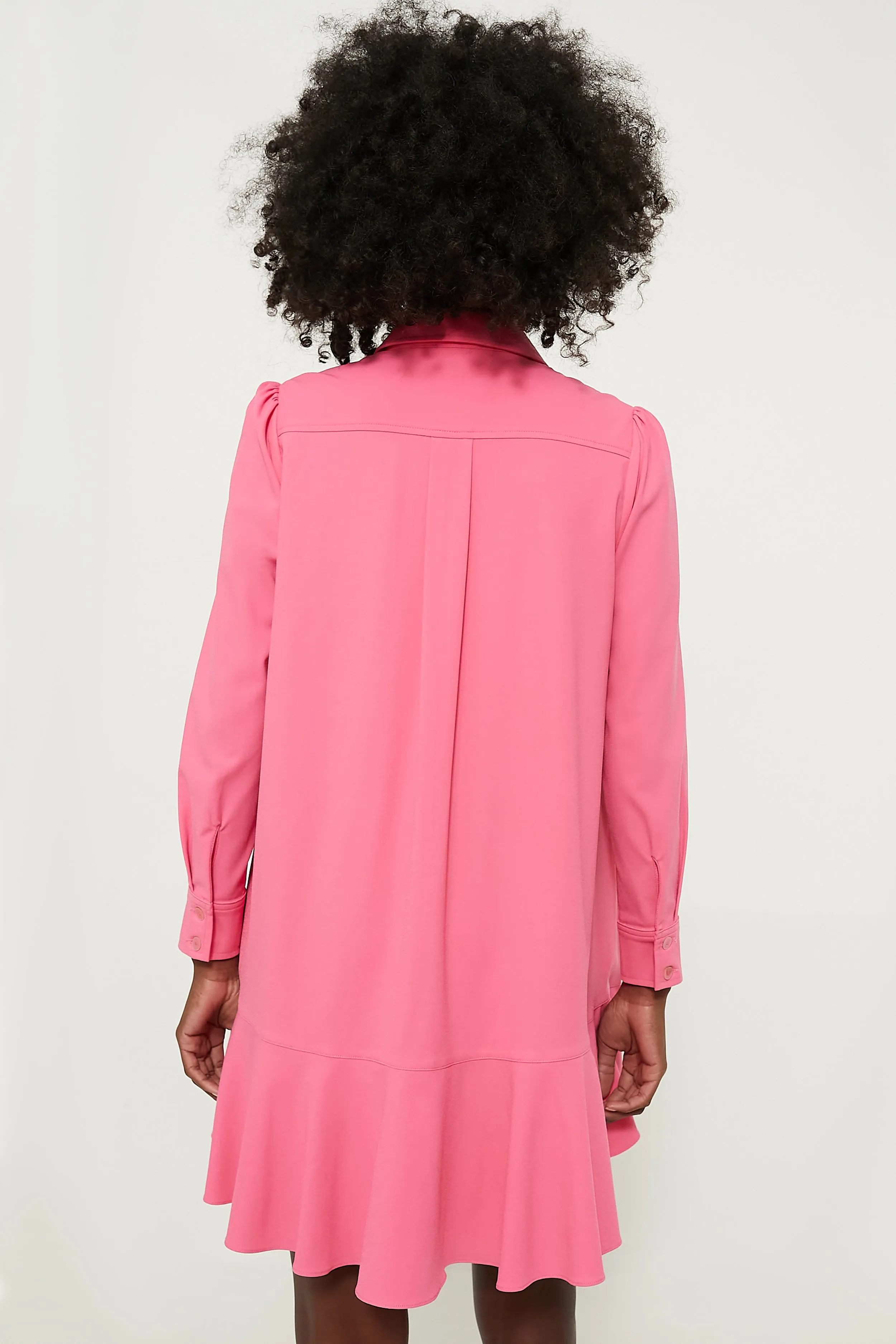 Hot Pink Crepe Callahan Shirt Dress